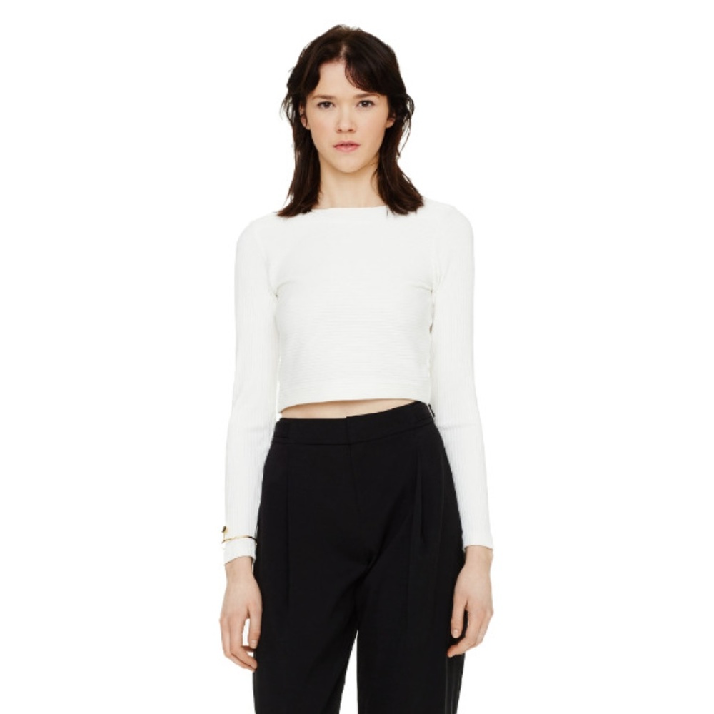 Club Monaco Melynda Crop Top Ivory White